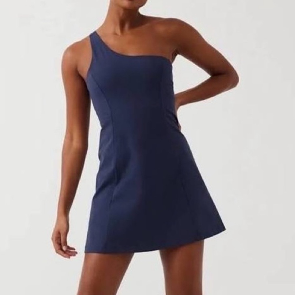 NWOT Outdoor Voices Navy One-Shoulder Workout Dress Size Small